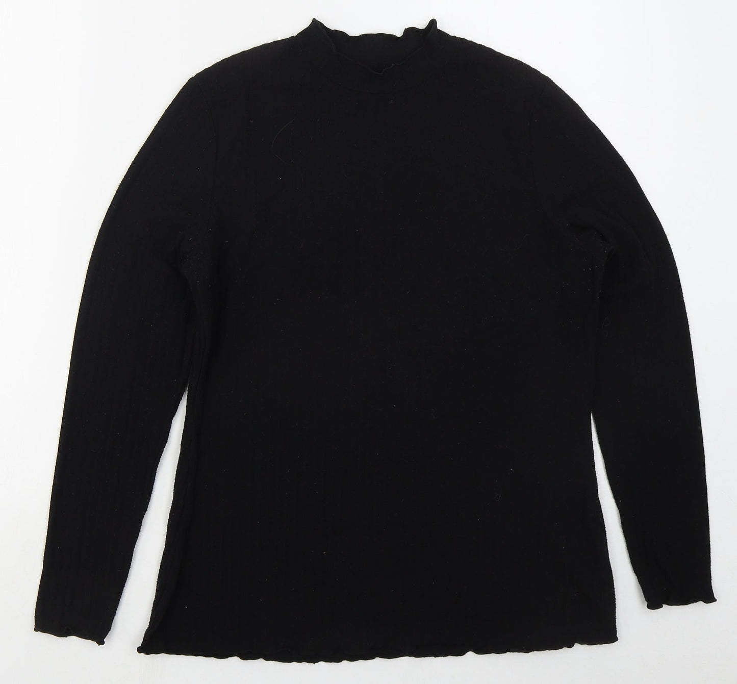 Papaya Womens Black Crew Neck  Polyester Pullover Jumper Size 14
