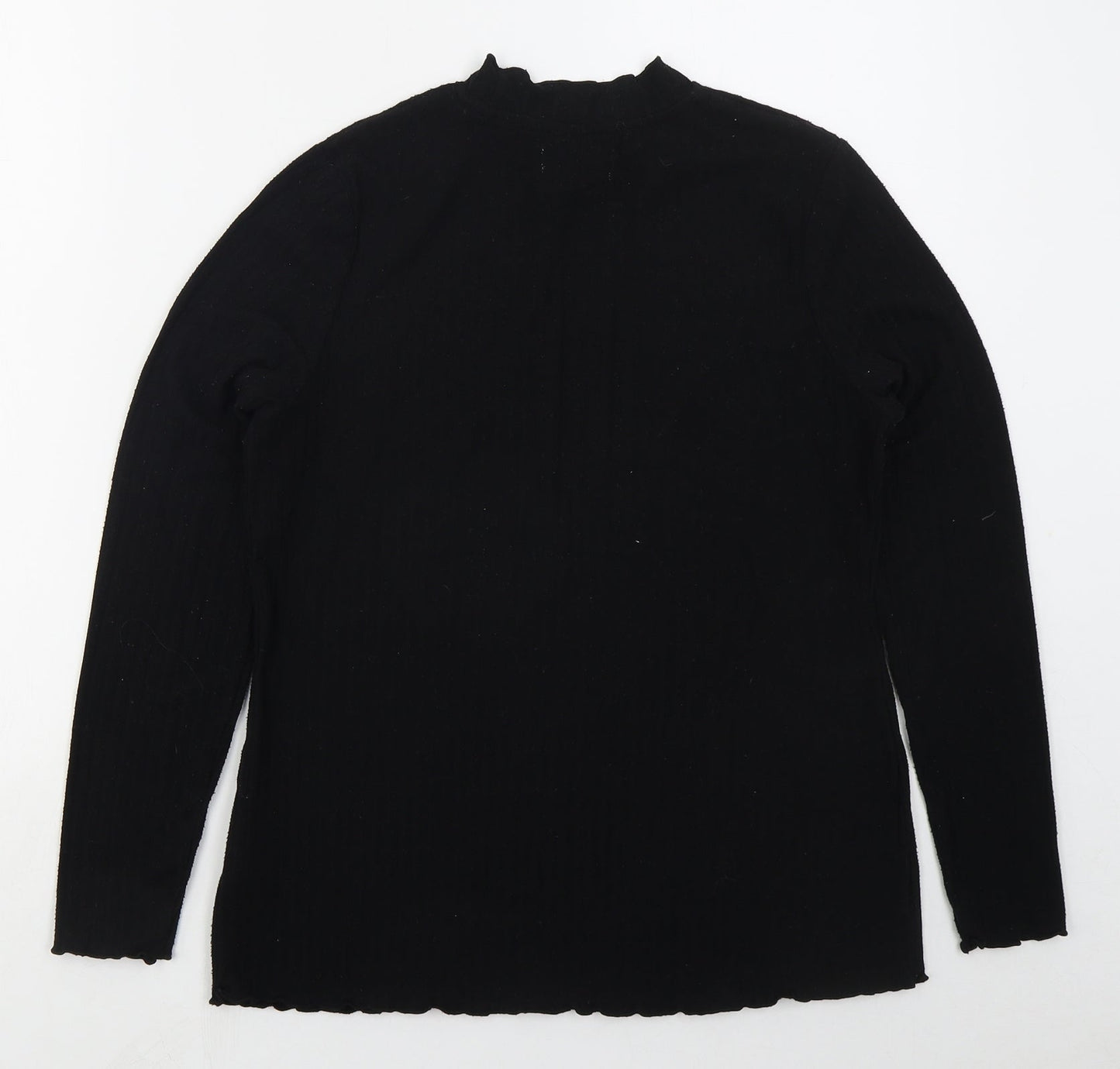 Papaya Womens Black Crew Neck  Polyester Pullover Jumper Size 14