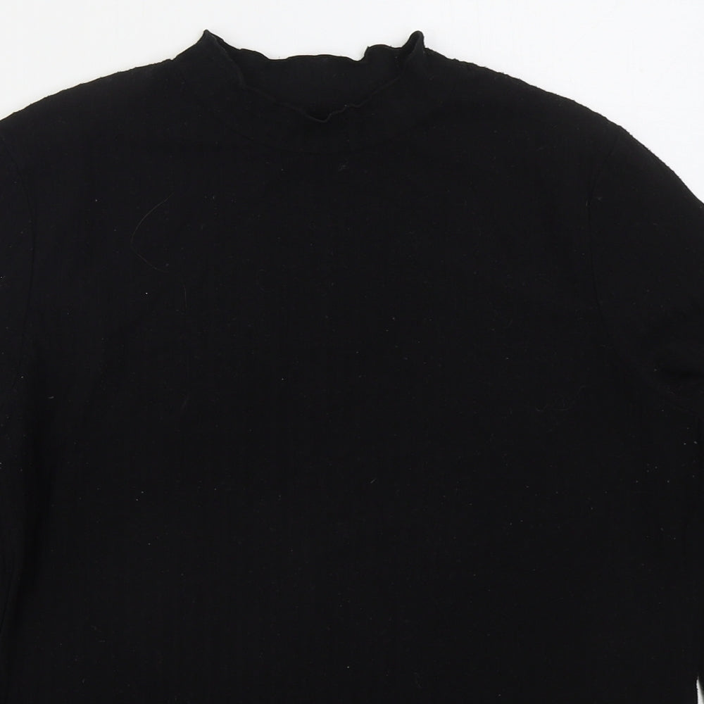 Papaya Womens Black Crew Neck  Polyester Pullover Jumper Size 14