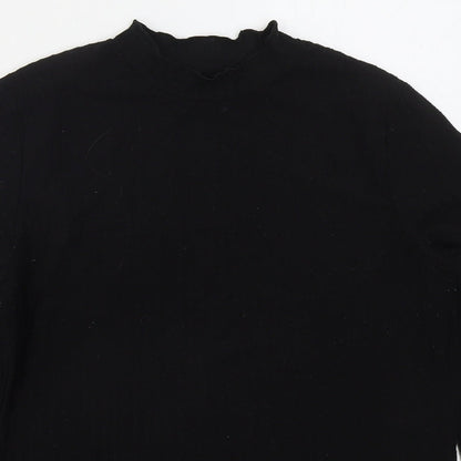 Papaya Womens Black Crew Neck  Polyester Pullover Jumper Size 14