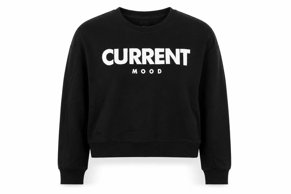 Sinsay Womens Black  Cotton Pullover Sweatshirt Size XS  Pullover - Current Mood