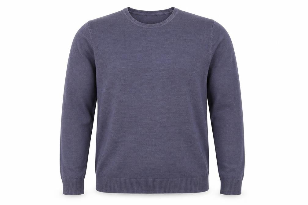 George Mens Blue Crew Neck  Acrylic Pullover Jumper Size L