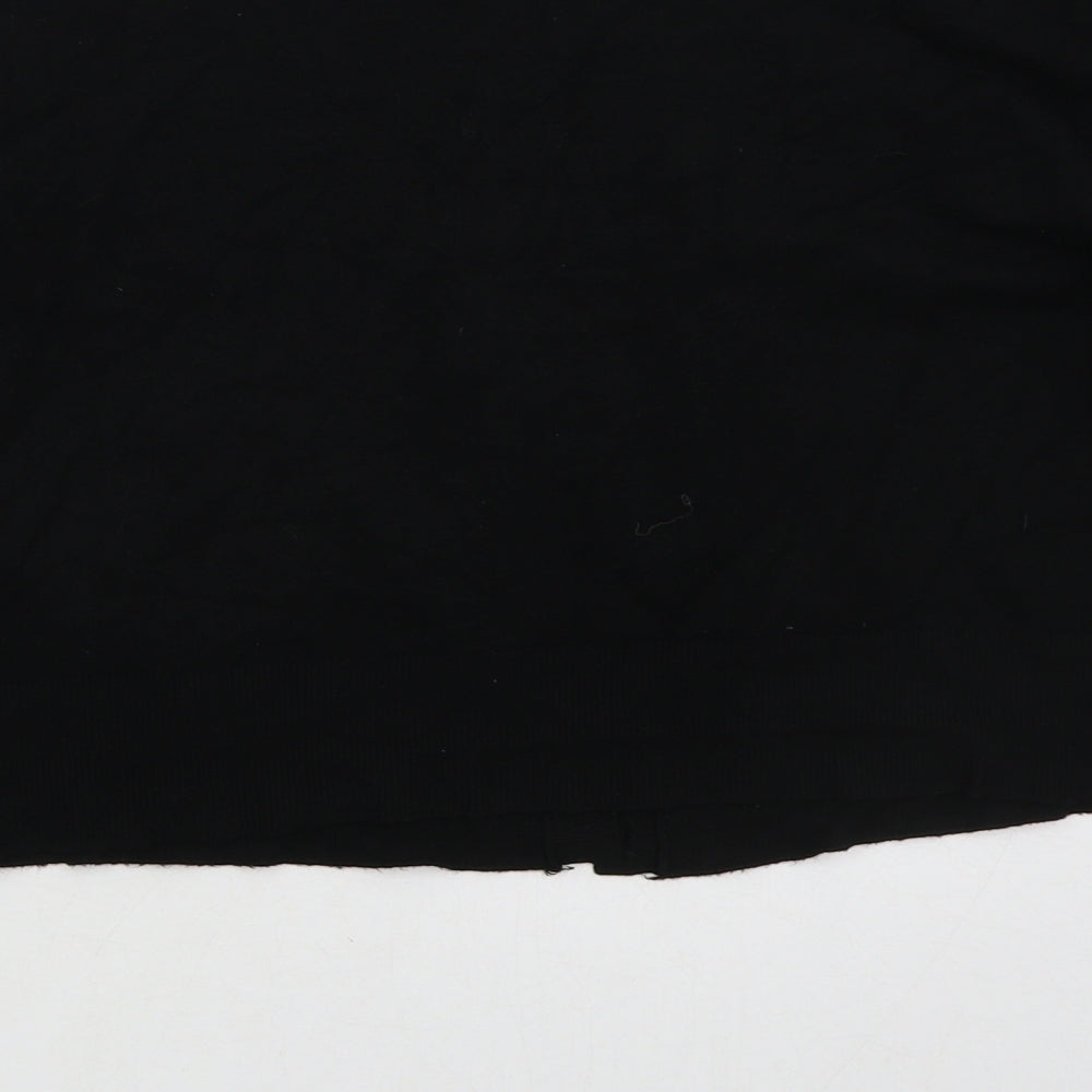 Zara Womens Black Boat Neck  Viscose Cardigan Jumper Size S