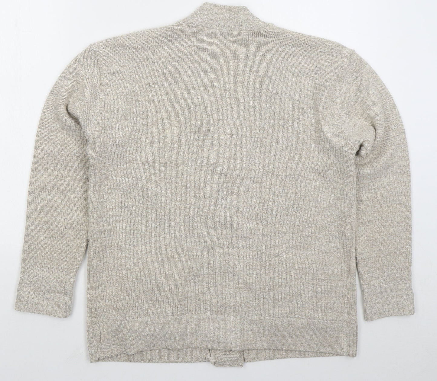 Choice Womens Beige V-Neck  Acrylic Cardigan Jumper Size M