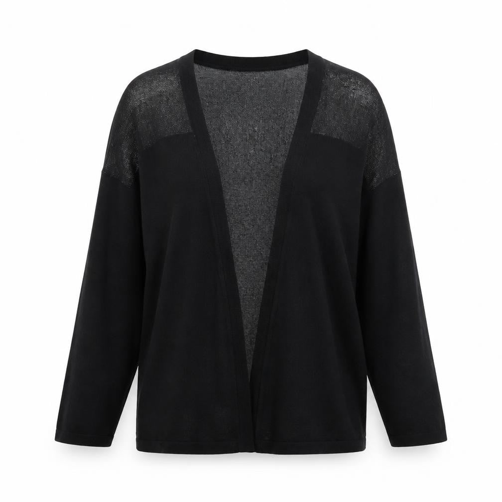 F&F Womens Black V-Neck  Viscose Cardigan Jumper Size 8