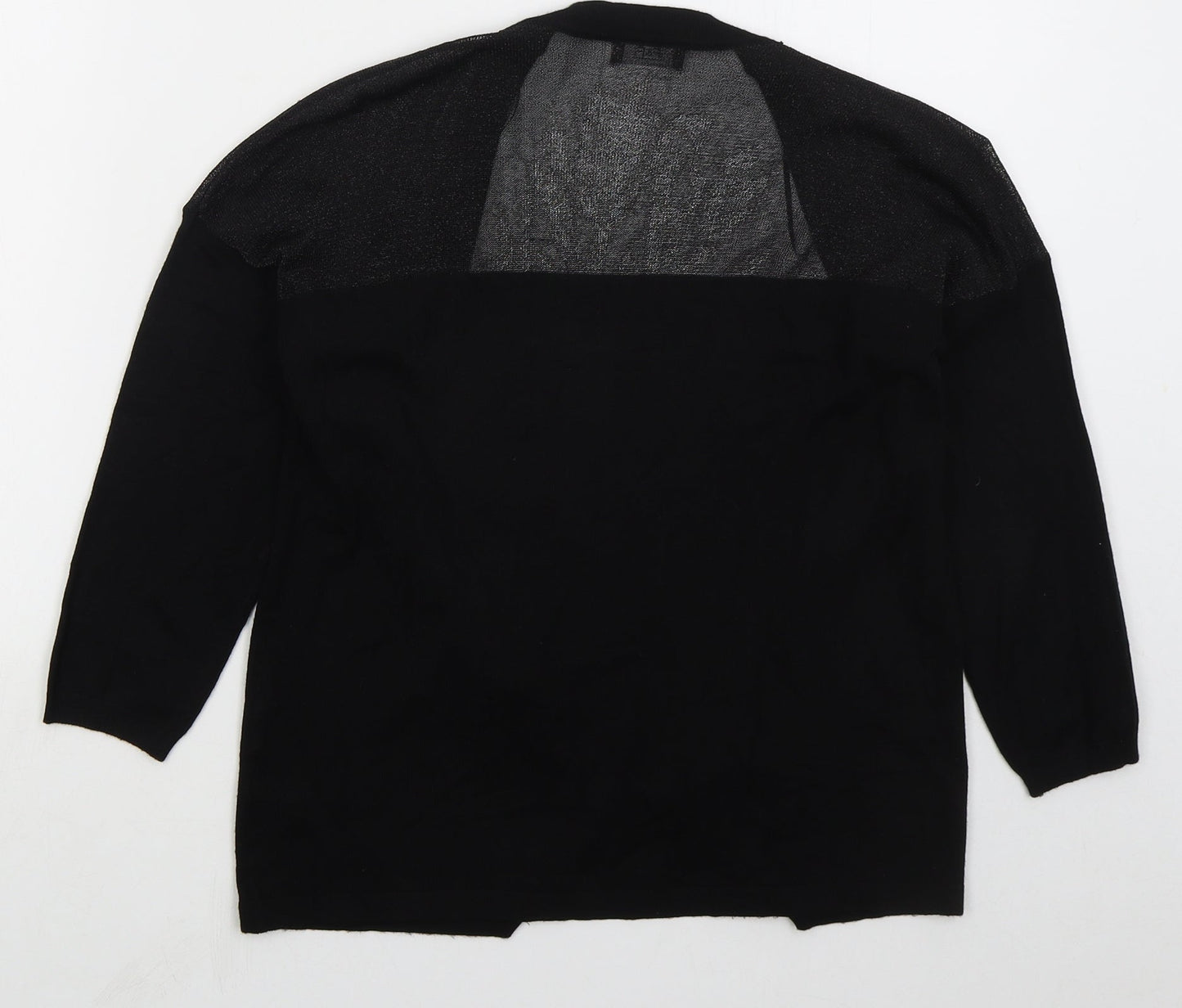 F&F Womens Black V-Neck  Viscose Cardigan Jumper Size 8