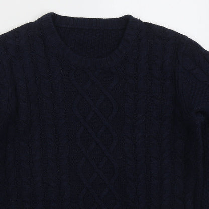Matalan Mens Blue Crew Neck  Acrylic Pullover Jumper Size M