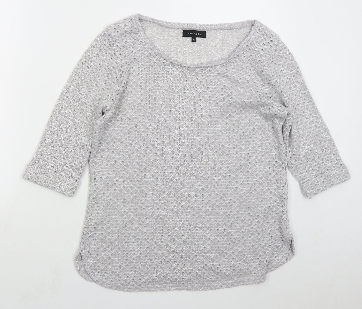 New Look Womens Grey Round Neck  Polyester Pullover Jumper Size 14