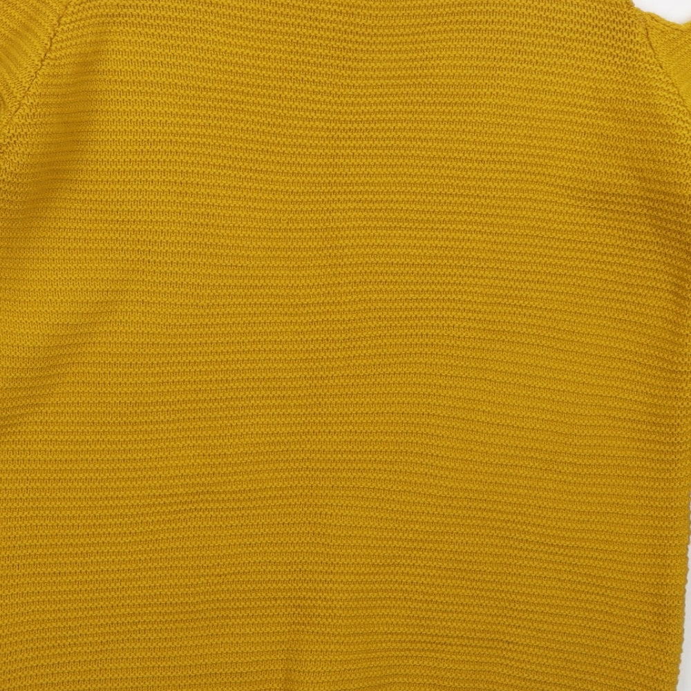 Primark Womens Yellow Crew Neck  Acrylic Pullover Jumper Size 6
