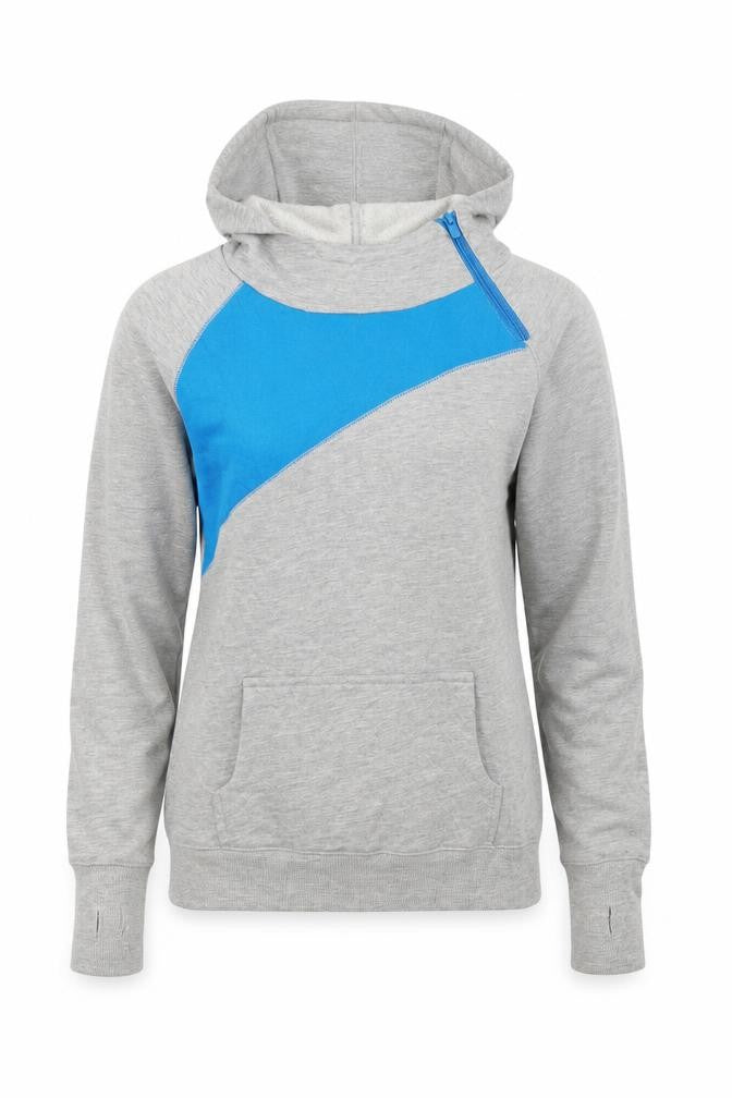 La Redoute Womens Grey Colourblock Cotton Pullover Hoodie Size 6  Pullover - Blue