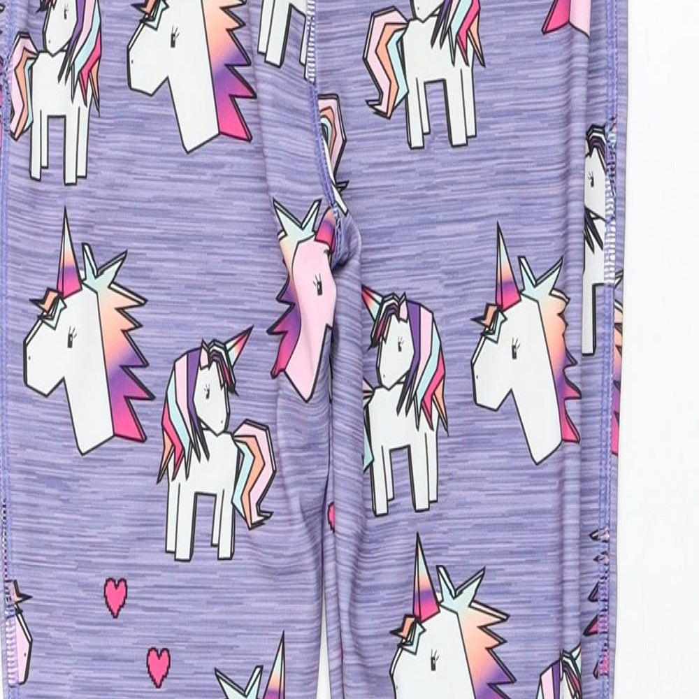 NEXT Girls Purple  Polyacrylate Fibre Jogger Trousers Size 9 Months  Regular Pullover - Unicorn, Leggings