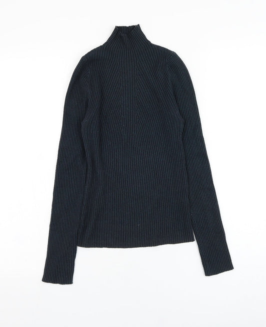New Look Womens Green Mock Neck  Viscose Pullover Jumper Size 8