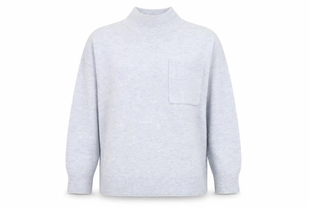 F&F Womens Blue Mock Neck  Polyester Pullover Jumper Size 14
