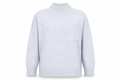 F&F Womens Blue Mock Neck  Polyester Pullover Jumper Size 14