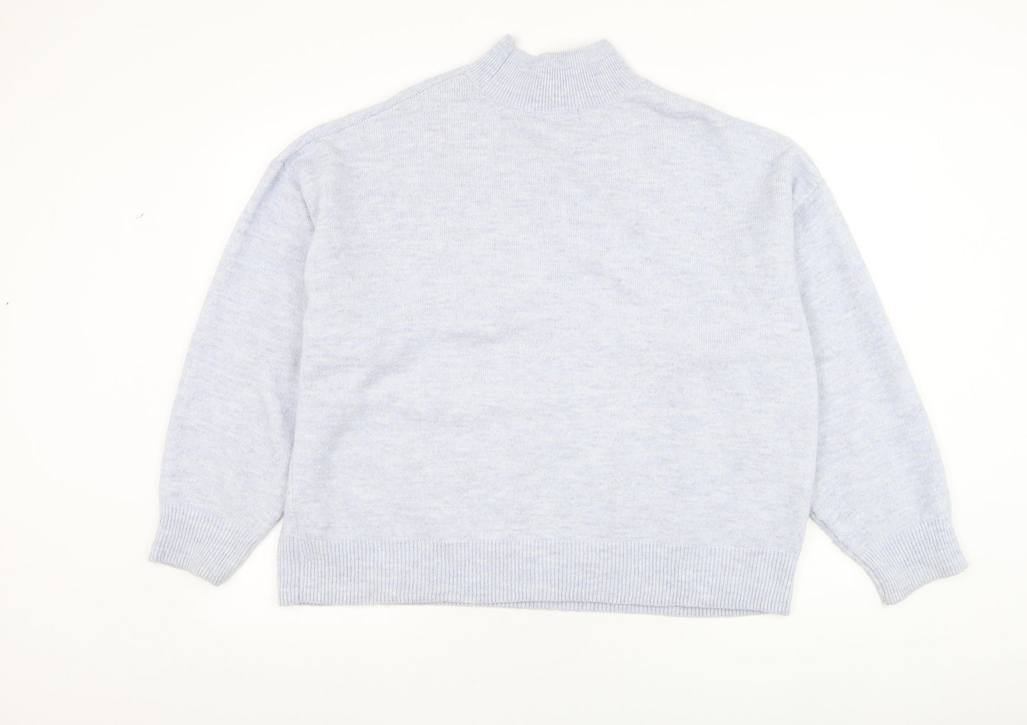 F&F Womens Blue Mock Neck  Polyester Pullover Jumper Size 14