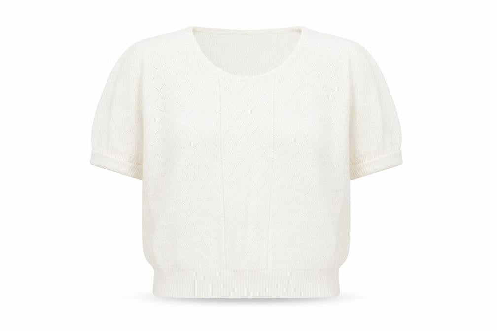 Something Special Womens White Round Neck  Acrylic Pullover Jumper Size 8