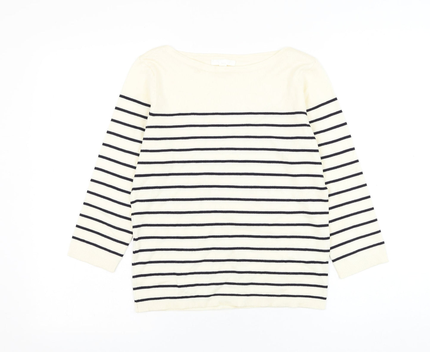 H&M Womens  Round Neck Striped Viscose Pullover Jumper Size XS