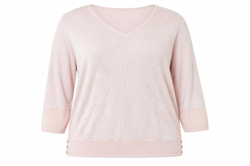 Marks & Spencer Womens Pink V-Neck  Viscose Pullover Jumper Size 16