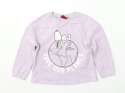 Tu Boys Purple  Cotton Pullover Sweatshirt Size 3 Years