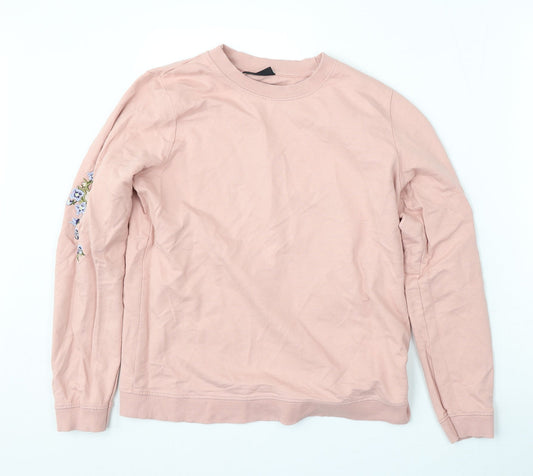 Nocozo Womens Pink Floral Cotton Pullover Sweatshirt Size M