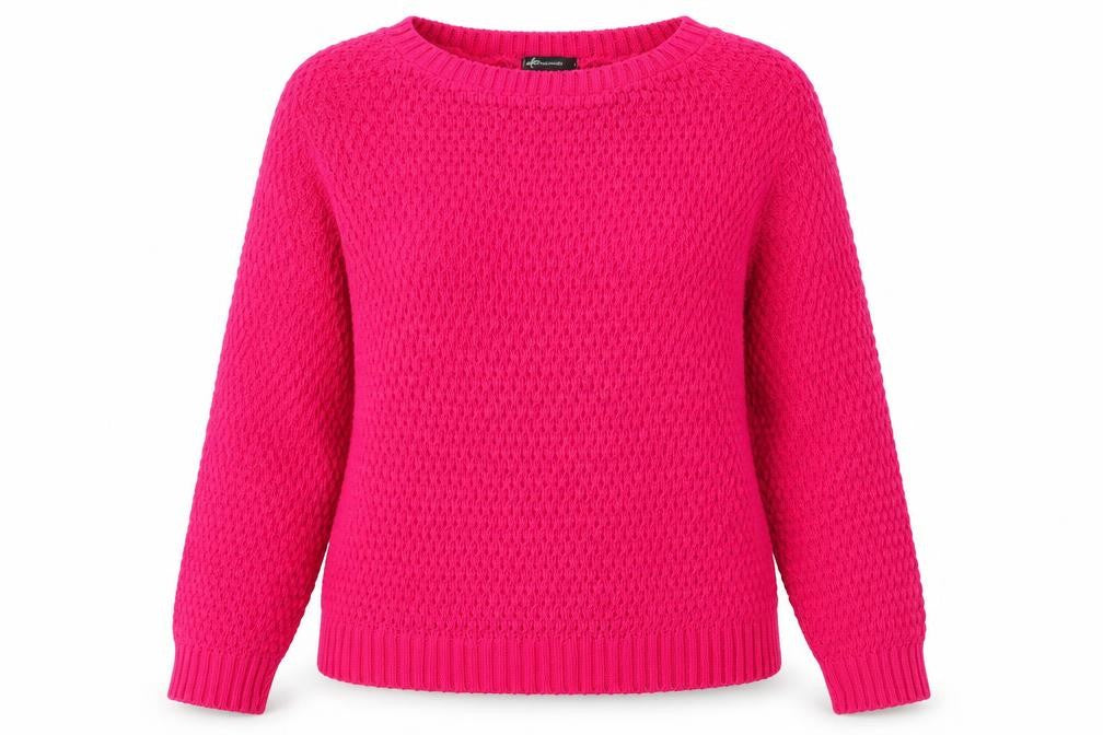 Internacionale Womens Pink Round Neck  Acrylic Pullover Jumper Size L
