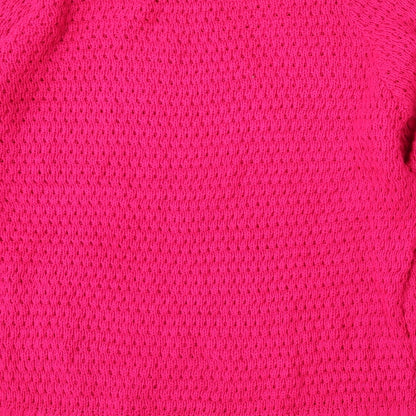 Internacionale Womens Pink Round Neck  Acrylic Pullover Jumper Size L