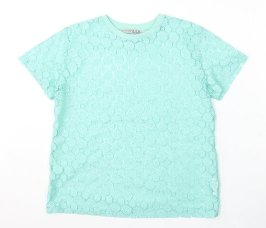 Atmosphere Womens Blue  Polyester Basic T-Shirt Size 10 Round Neck
