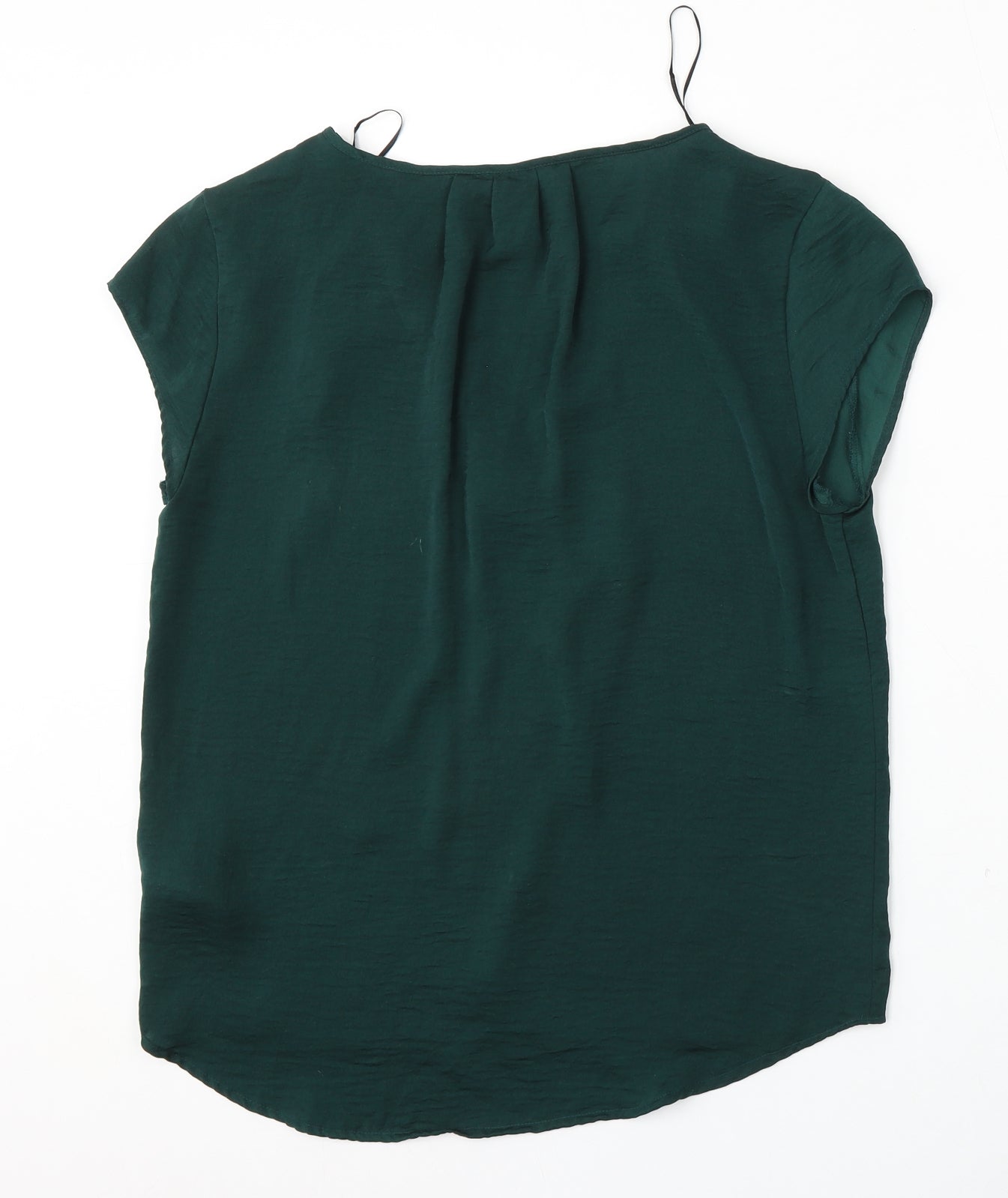 H&M Womens Green  Polyester Basic Blouse Size 6 V-Neck