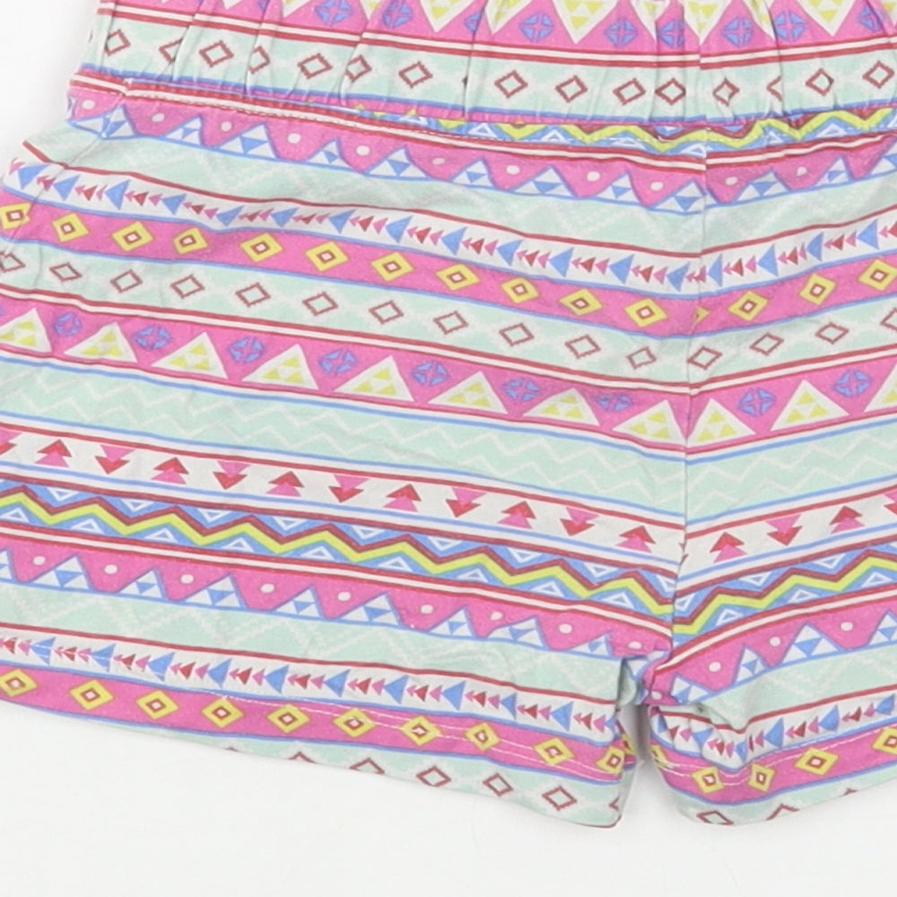 Dunnes Stores Girls Multicoloured Geometric Cotton Bermuda Shorts Size 6 Years  Regular