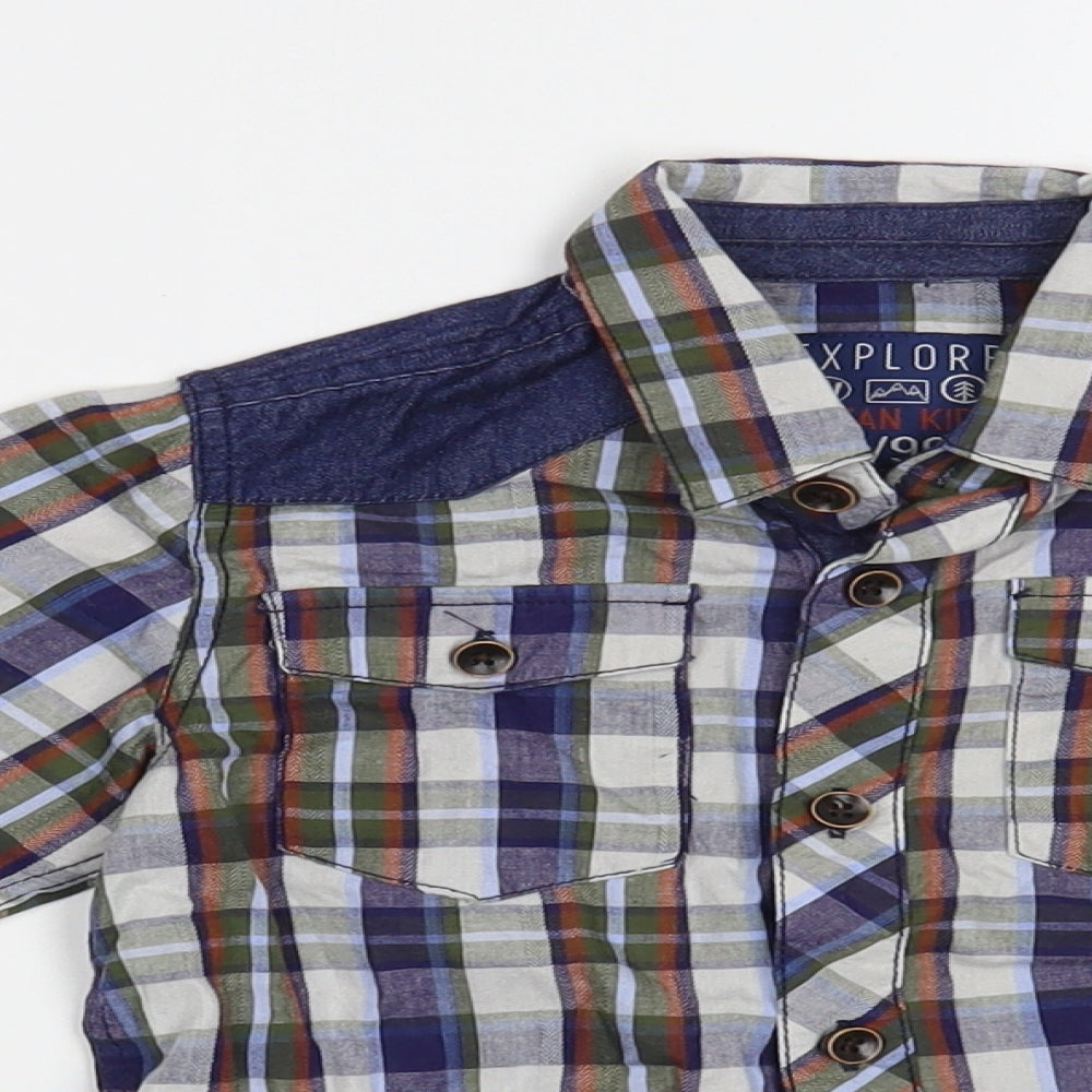 Losan Boys Multicoloured Plaid Cotton Basic Button-Up Size 3 Years Collared Button