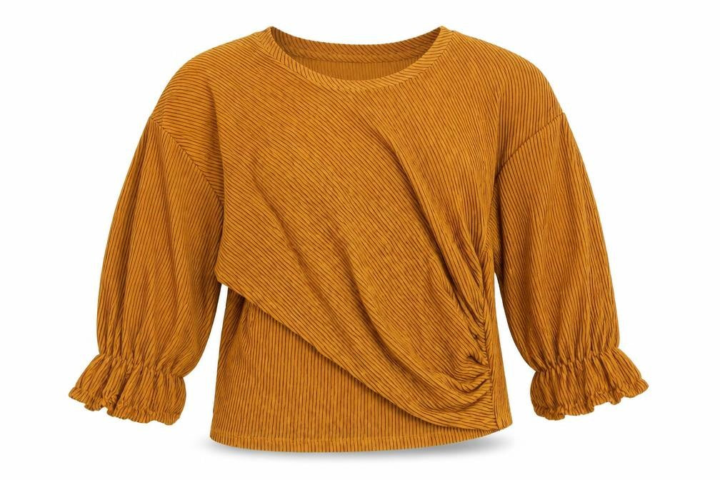 Zara Womens Yellow  Polyester Basic T-Shirt Size S V-Neck
