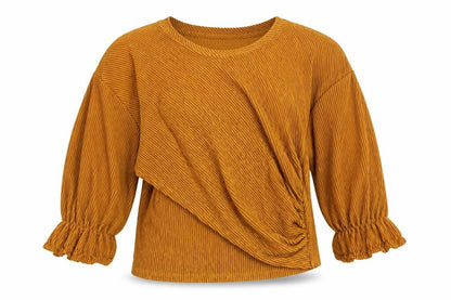 Zara Womens Yellow  Polyester Basic T-Shirt Size S V-Neck
