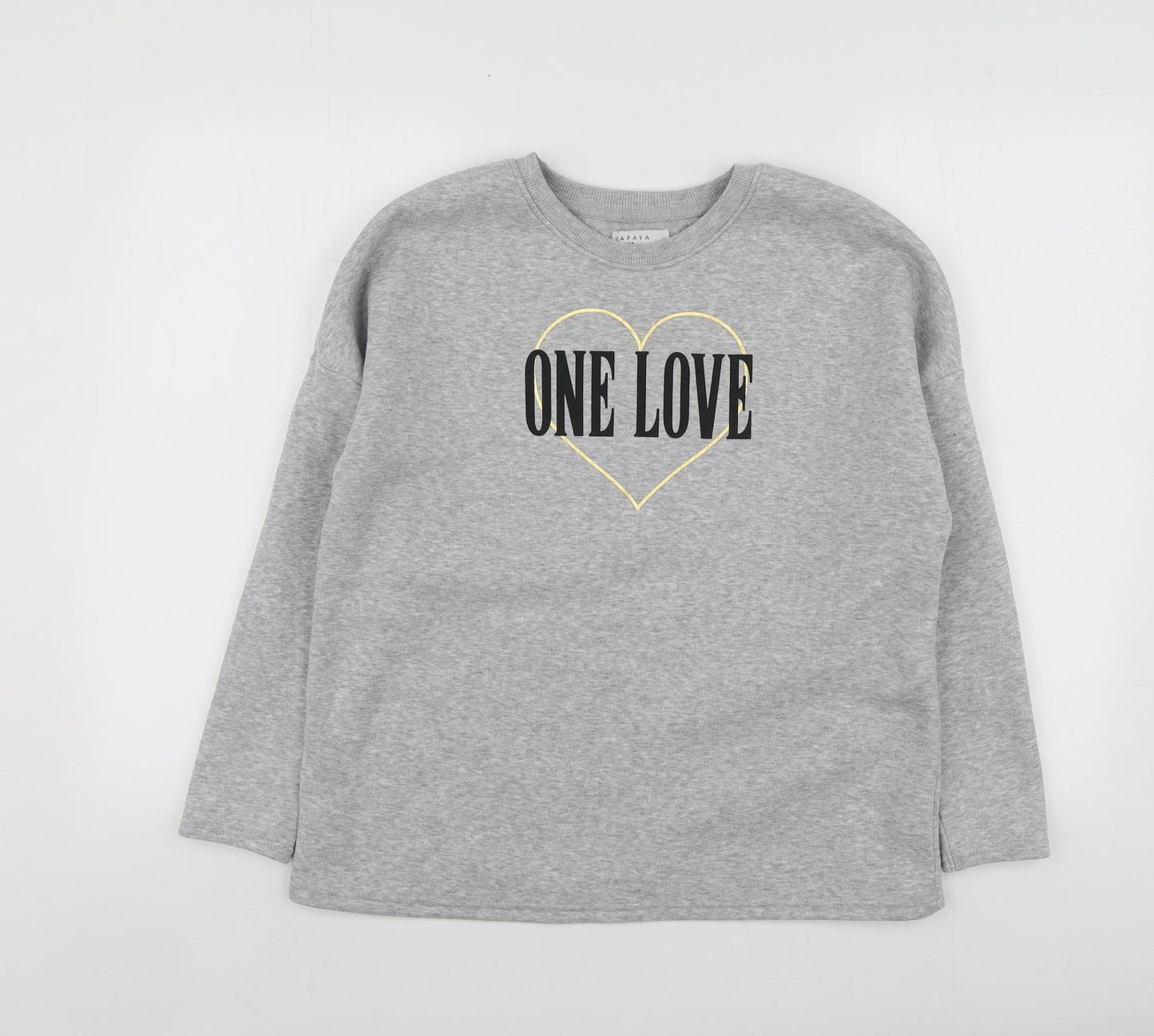 Papaya Womens Grey Geometric Polyester Pullover Sweatshirt Size M