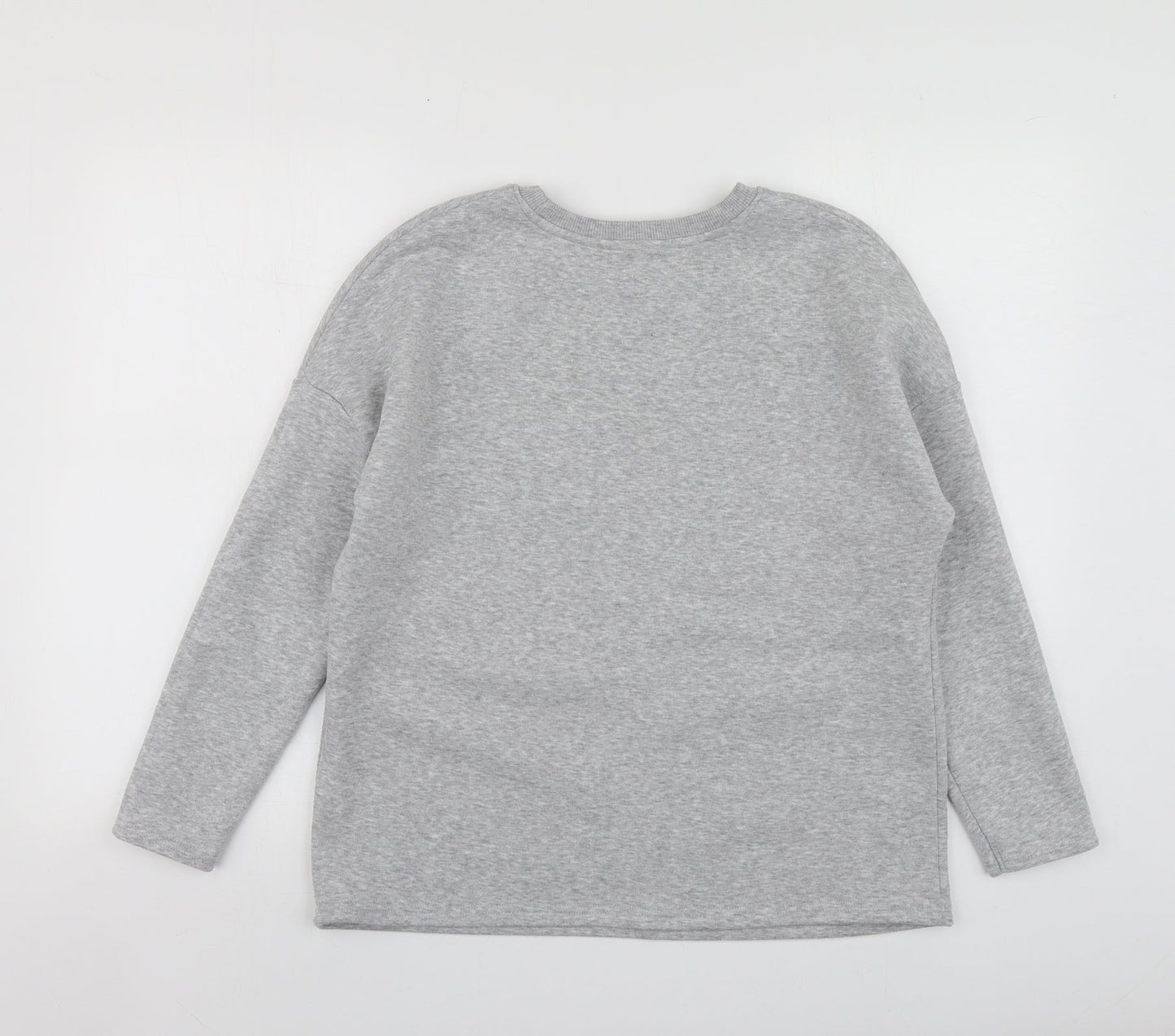 Papaya Womens Grey Geometric Polyester Pullover Sweatshirt Size M
