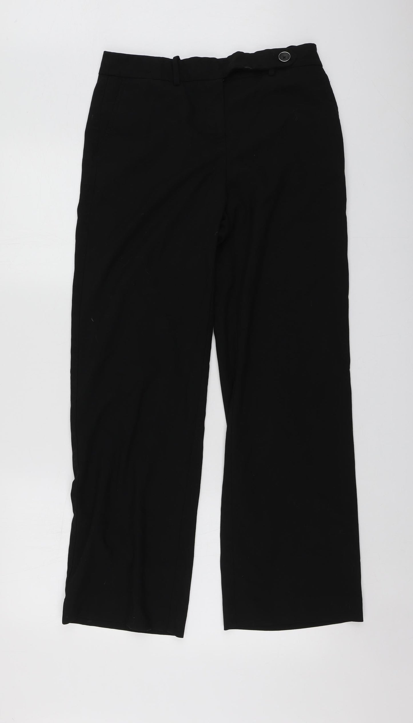 NEXT Womens Black  Polyester Trousers  Size 8 L29 in Regular