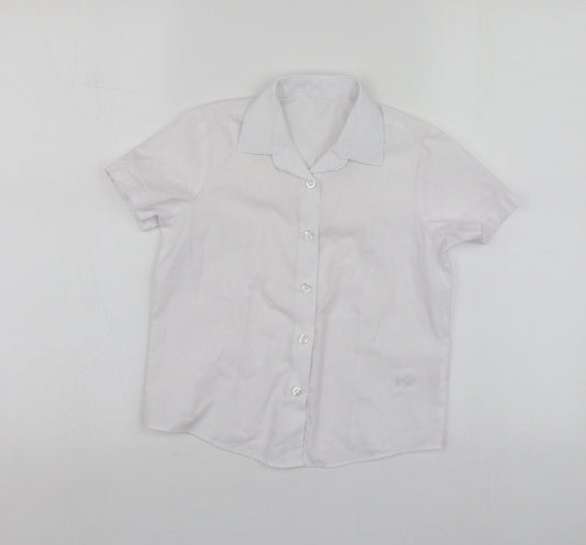 George Boys White  Polyester Basic Button-Up Size 5-6 Years Collared
