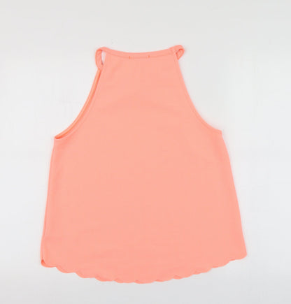 New Look Womens Orange  Polyester Basic T-Shirt Size 12 Halter