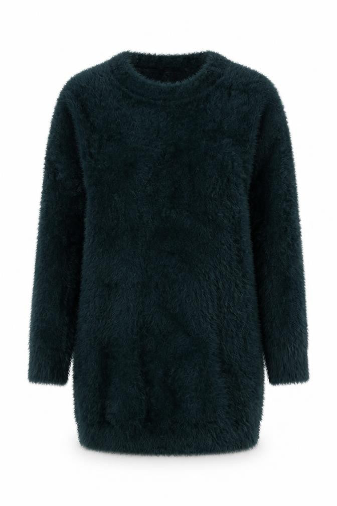 F&F Womens Green V-Neck  Nylon Pullover Jumper Size 8