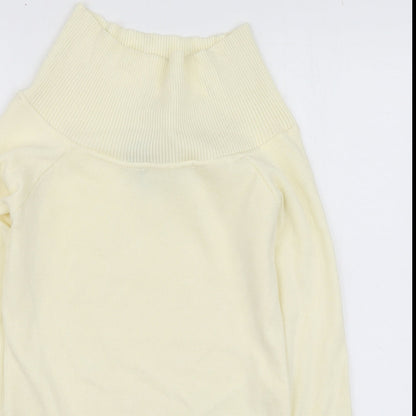 Preloved New Look Womens Yellow Square Neck  Viscose Pullover Jumper Size 16 - Detail