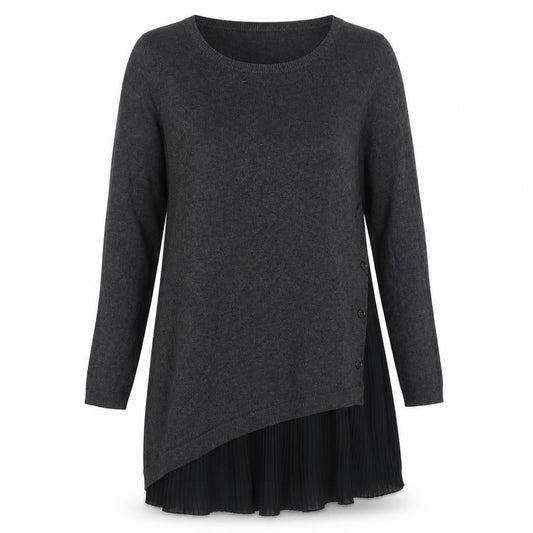 Yest Womens Grey  Viscose Jumper Dress  Size 12  Scoop Neck Pullover
