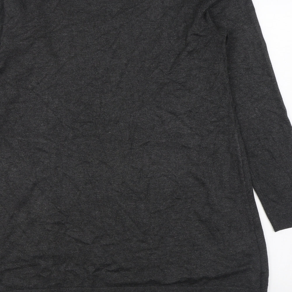 Yest Womens Grey  Viscose Jumper Dress  Size 12  Scoop Neck Pullover