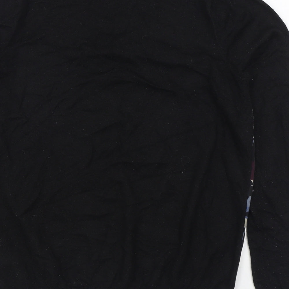 Warehouse Womens Black Round Neck  Viscose Pullover Jumper Size 12