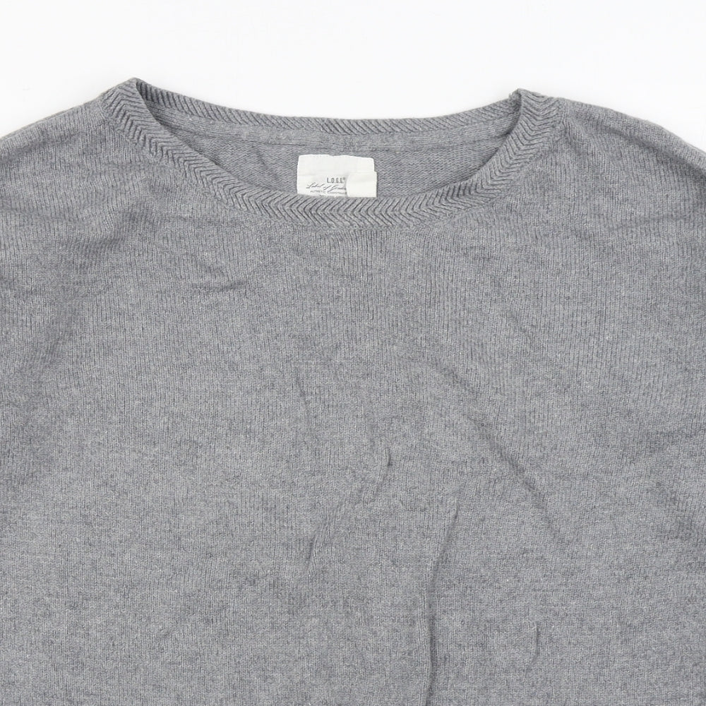 H&M Womens Grey Boat Neck  Cotton Pullover Jumper Size L