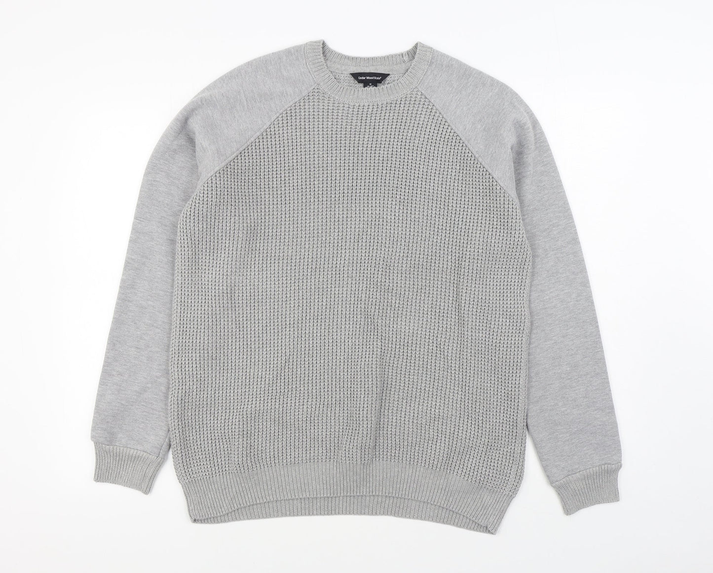 Primark Womens Grey Round Neck  Cotton Pullover Jumper Size M
