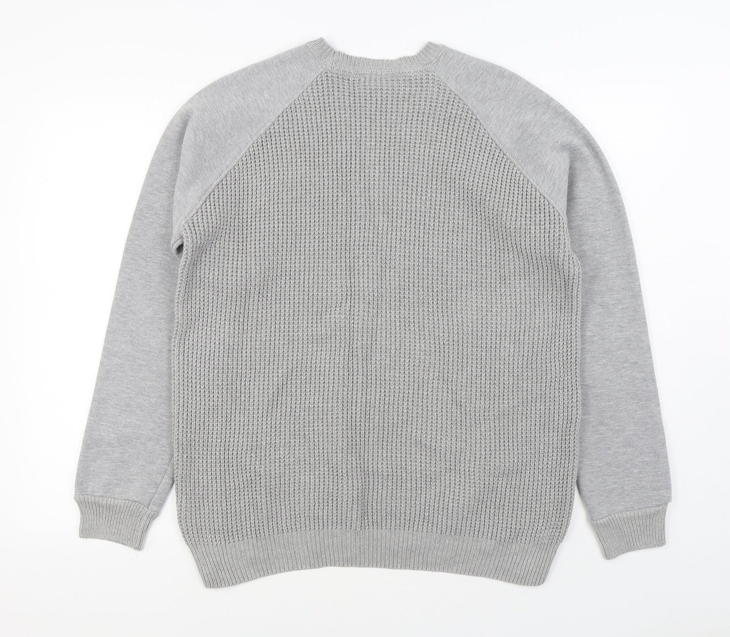 Primark Womens Grey Round Neck  Cotton Pullover Jumper Size M