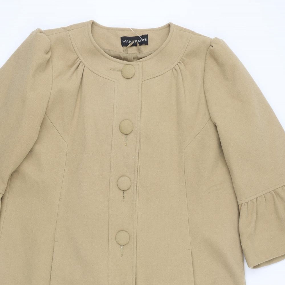 Wardrobe Womens Beige   Overcoat Coat Size 14  Button