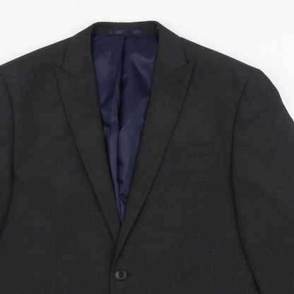 Next Mens Grey  Polyester Jacket Suit Jacket Size 40