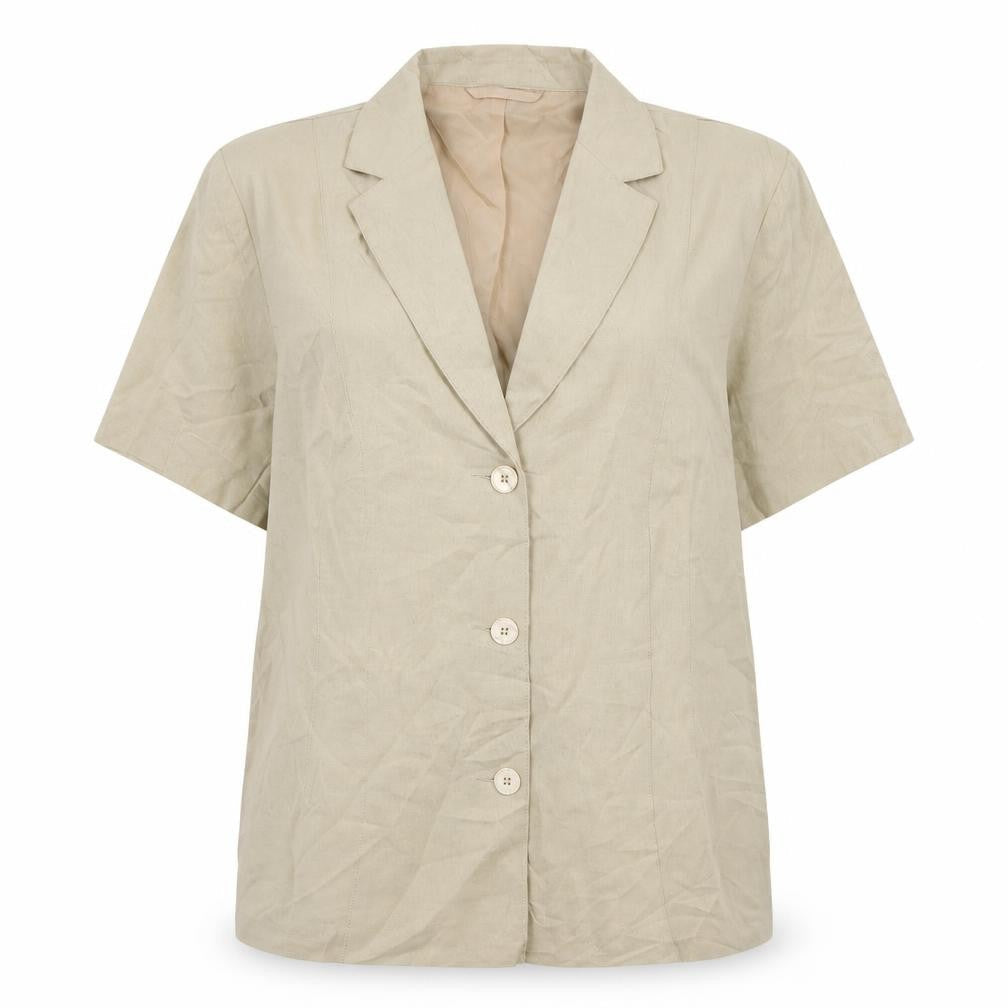 essence Womens Beige Collared  Polyester Cardigan Jumper Size 20