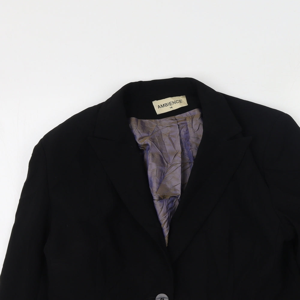Ambience Womens Black   Jacket  Size 14