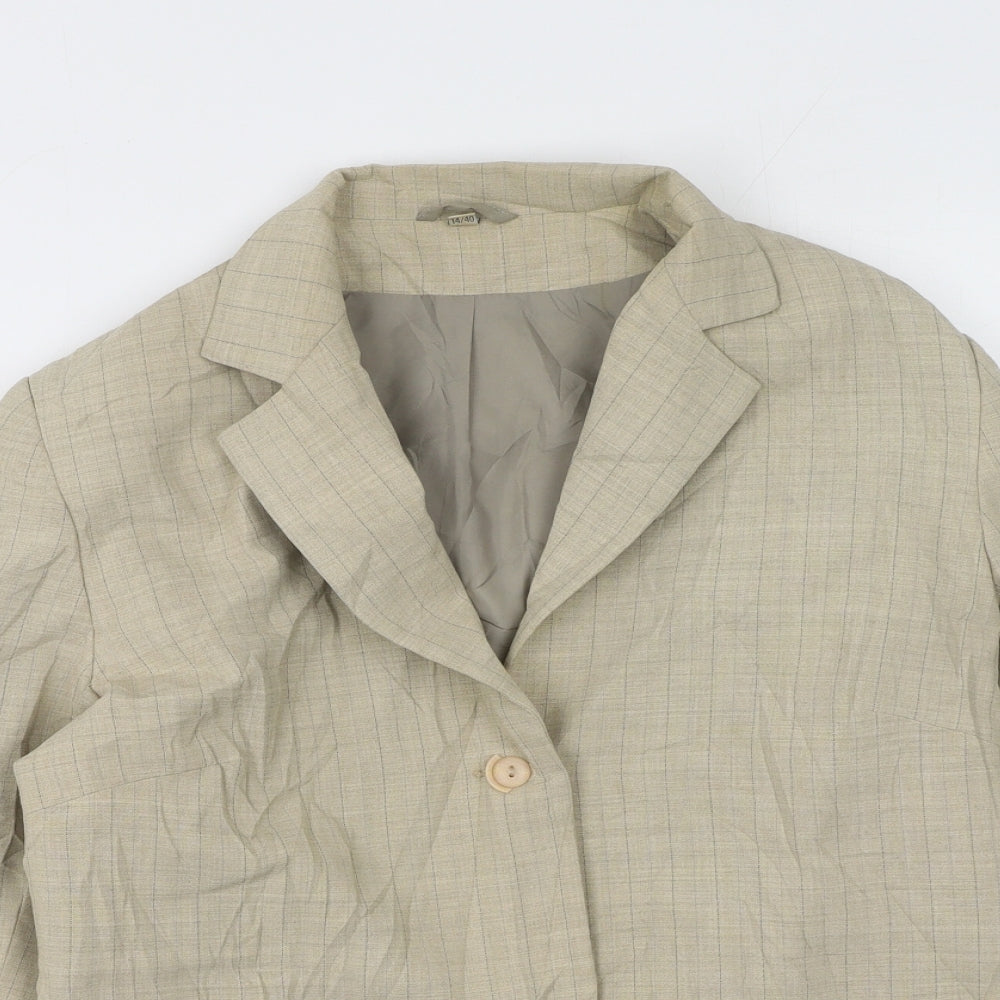 Preworn Womens Beige Striped  Jacket  Size 14